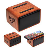 Mahogany Wood-Crafted Bluetooth Speaker & Wireless Charger